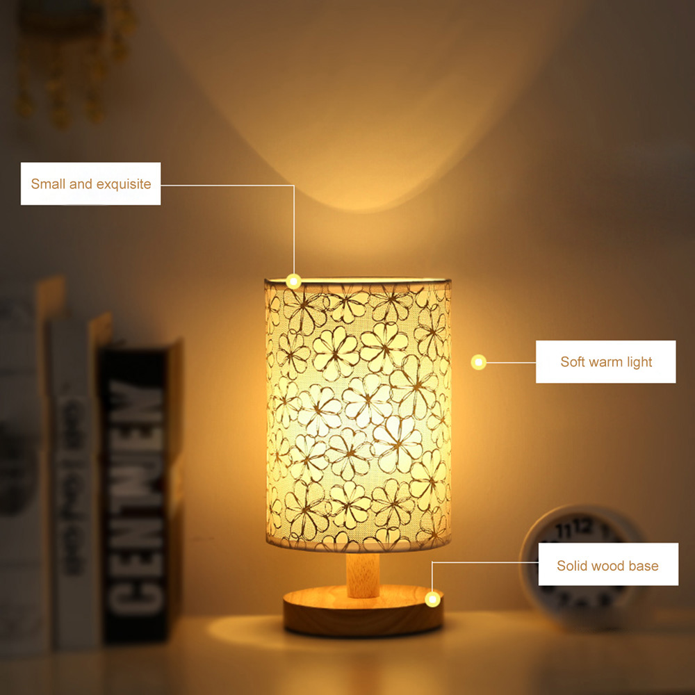 Massivholz Nacht lampe neue Leinen Tisch lampe LED Schreibtisch lampe Augenschutz Nachttisch lampe USB angetrieben neben Lampe Schlafzimmer Dekor
