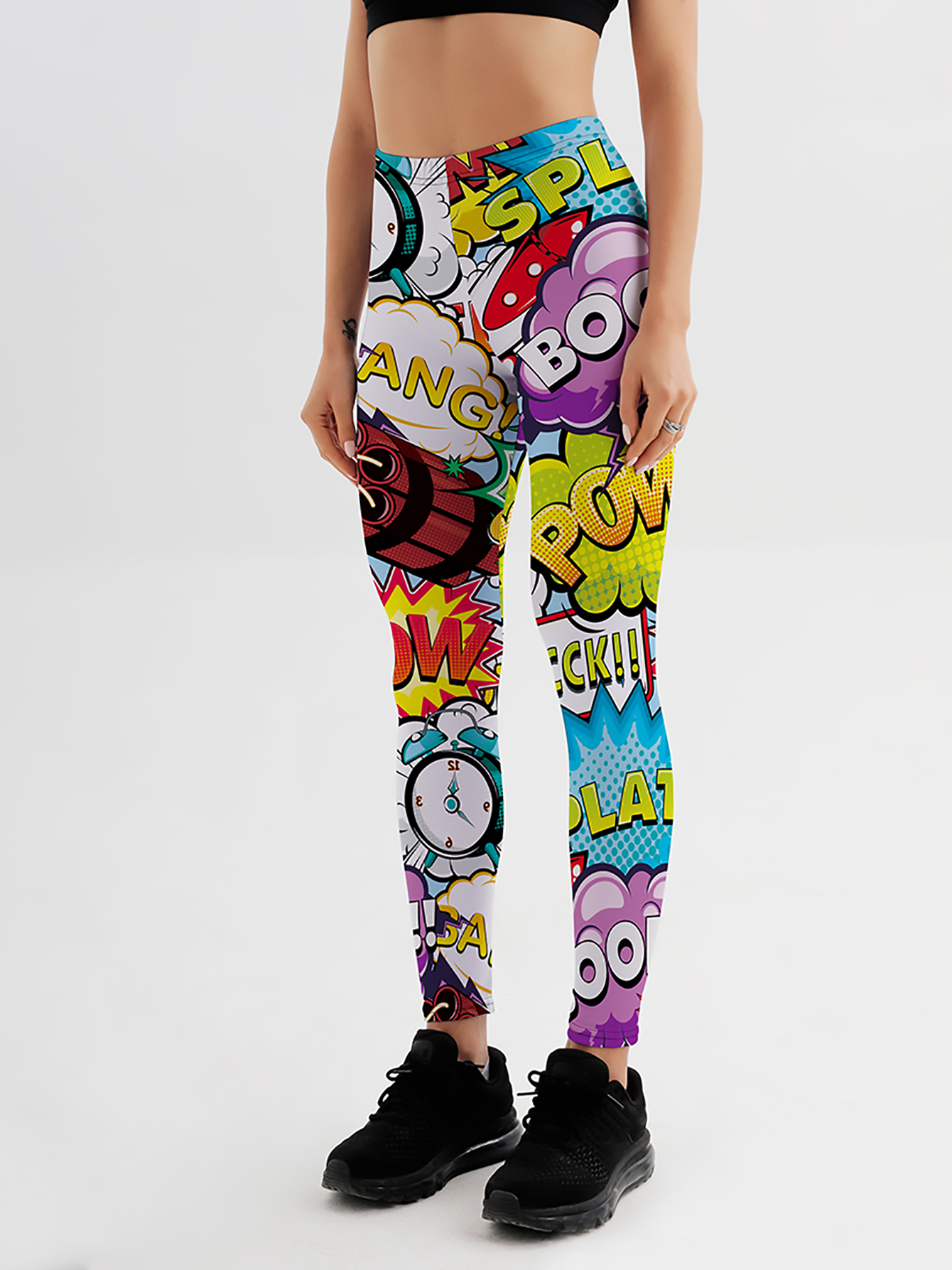 Mallas con estampado 3D, mallas deportivas Push Up para mujer, pantalones deportivos para correr, estilos de juego de cómic de dibujos animados, mallas para chica