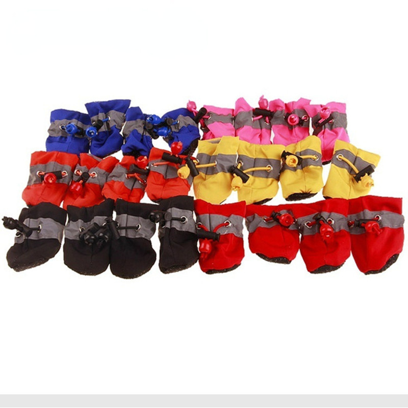 Chaussures imperméables pour chiens de compagnie, bottes de pluie antidérapantes, pour petits chats, chiens, chiots, chaussons pour animaux de compagnie, accessoires pour pattes d'animaux de compagnie, 4 pièces/ensemble