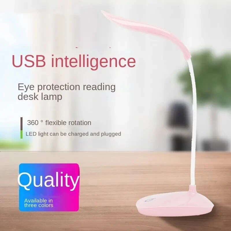 USB Carregamento Touch Dimmer Lamp para Leitura Dormitório, Lâmpada LED que Escudo um Olho Beads, 3 Engrenagens