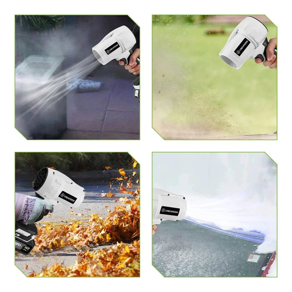 ONEGREEN 2000W Electric Turbo Blower Jet Fan 200M/S Handheld Air Blower Violent Blowing Tool for Makita 18V Battery