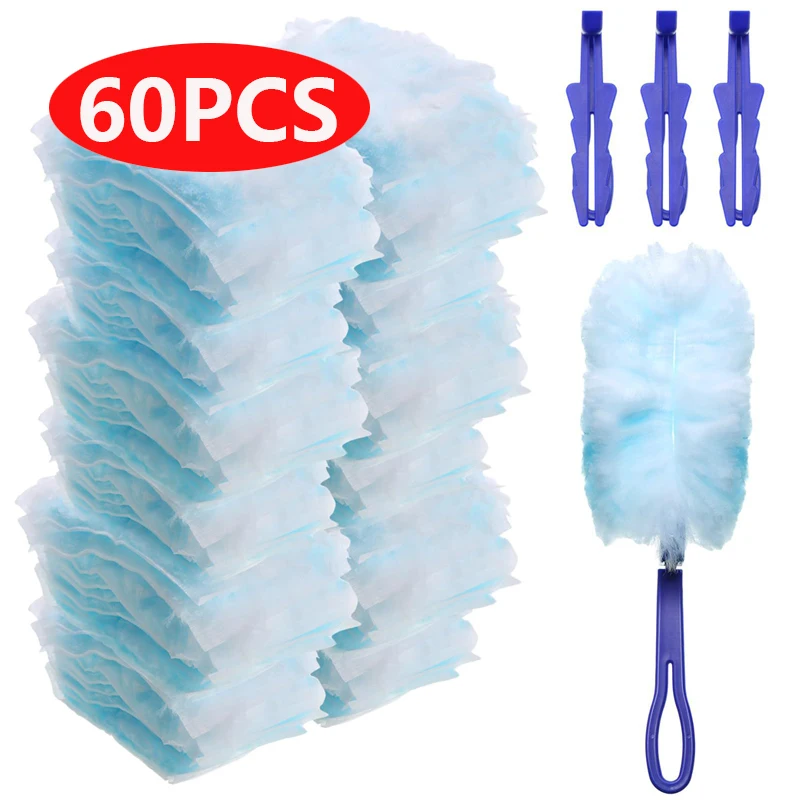 10 ~ 60 uds cabezales de repuesto plumero corto desechable de microfibra para limpieza de persianas de oficina en casa herramienta de limpieza de polvo de superficie