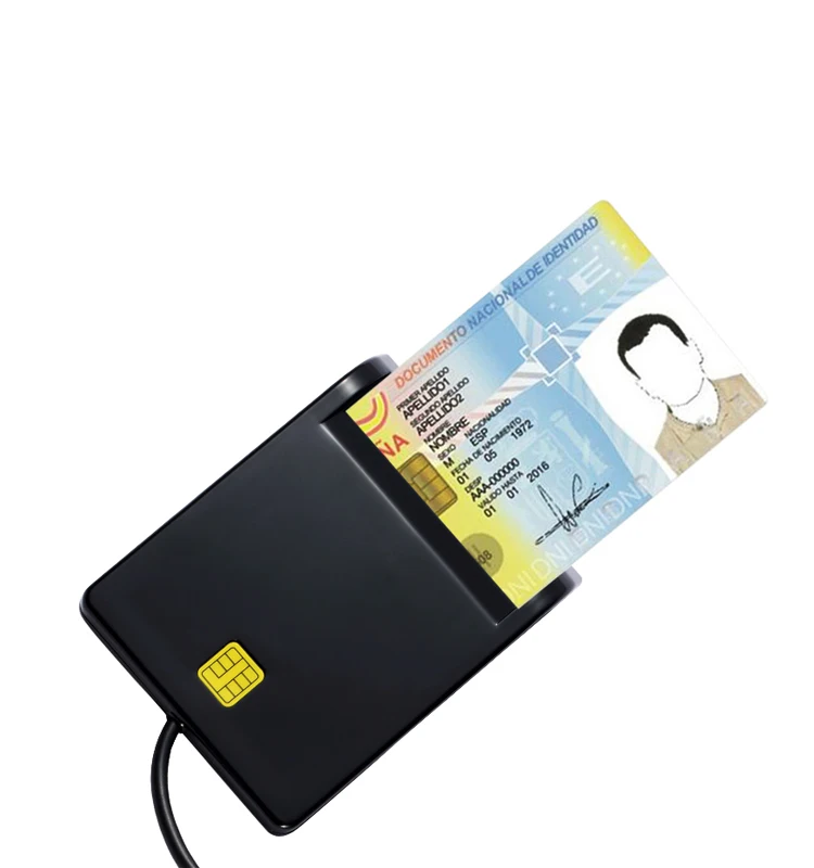 Zoweetek 12026-1 USB ID Smart Card Reader PC/SC USB-CCID EMV ISO7816 pour DNIE Chri ID Chip Smart Card