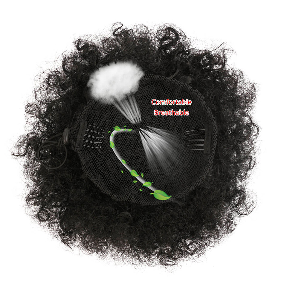 Synthétique Afro bouffée cordon queue de cheval cheveux pièces pince sur Ombre miel couleur Blonde crépus cordon bouclés queue de cheval