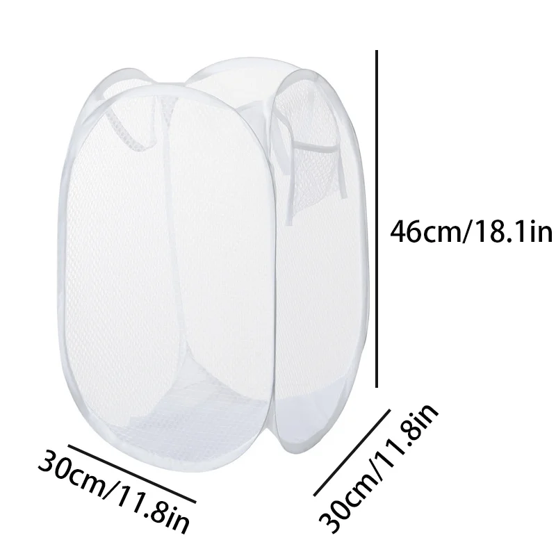 Folding Dirty Laundry Sorting Basket Washing Frame Bathroom Cloth Mesh Storage Bag Frame Bucket Laundry Organizers Storage Pouch