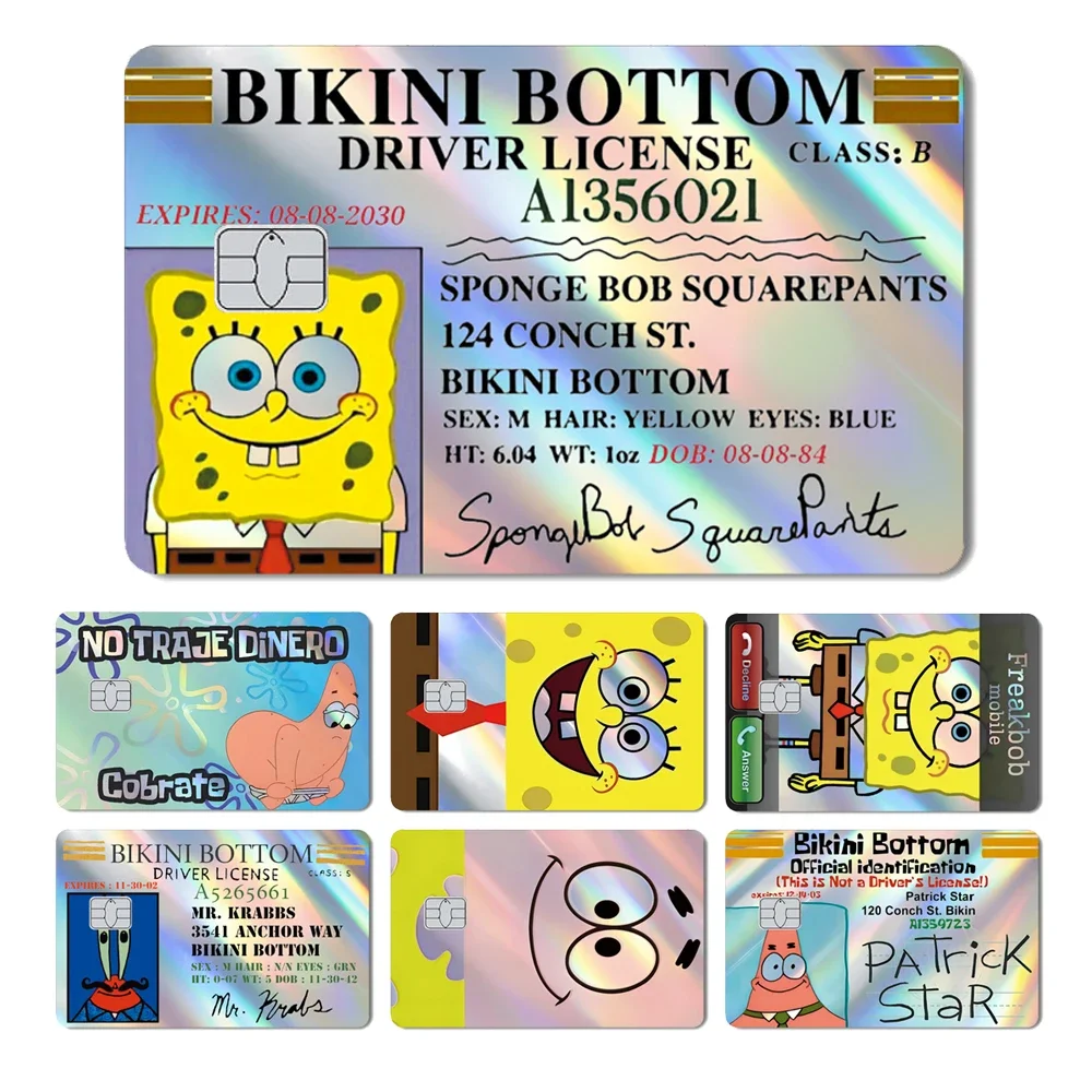 Kawaii Cartoon Funny Holographic Skin Laser Shinny Sticker Film Cover for Debit Credit Bank Card No Fade