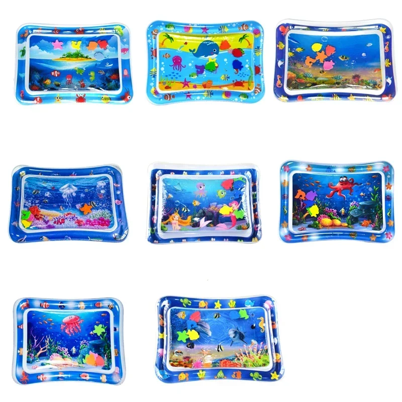 Infinno Inflatable Tummy Time Mat พรีเมี่ยมเด็กเล่นเสื่อเบาะน้ําทําให้พอง Interactive ของเล่นเด็กสําหรับการพัฒนาทางประสาทสัมผัส