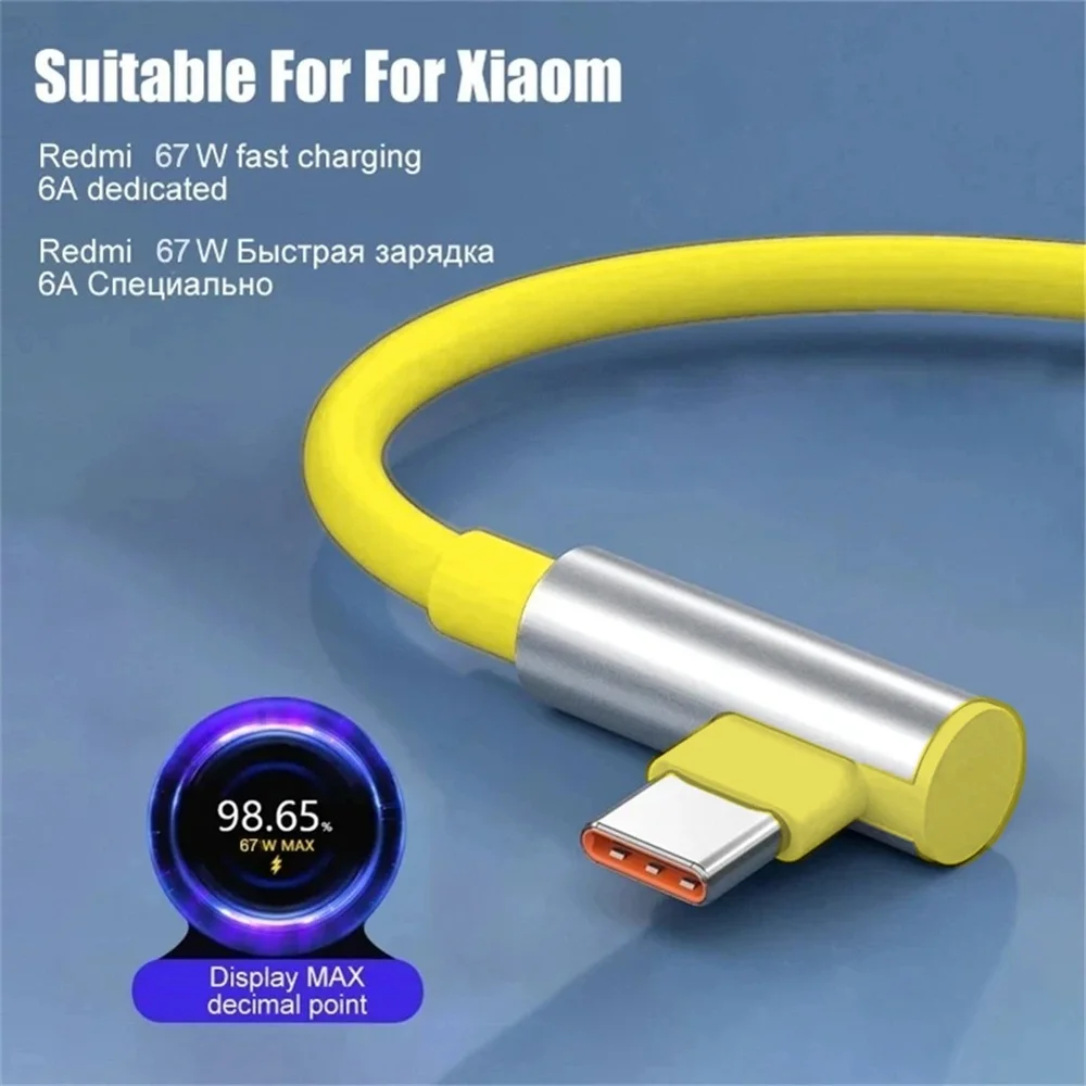 67W USB Super Fast Charger Power Adapter For Xiaomi Mi 12 11 6A USB Type C Cable For POCO X5 X4 Pro Redmi Note 9 10 11 Charging