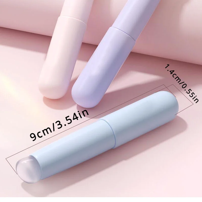 Pennello per labbra in silicone con manico in plastica ABS, applicatore portatile per rossetto e balsamo per labbra con cappuccio, miscelazione perfetta e copertura per sbavature