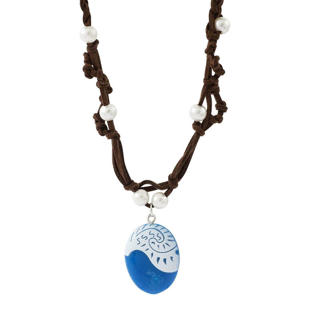 Película Original vaiana Moana princesa luminosa hecha a mano trenzada cuerda de cuero COLLAR COLGANTE cosplay modelo figura de acción juguete