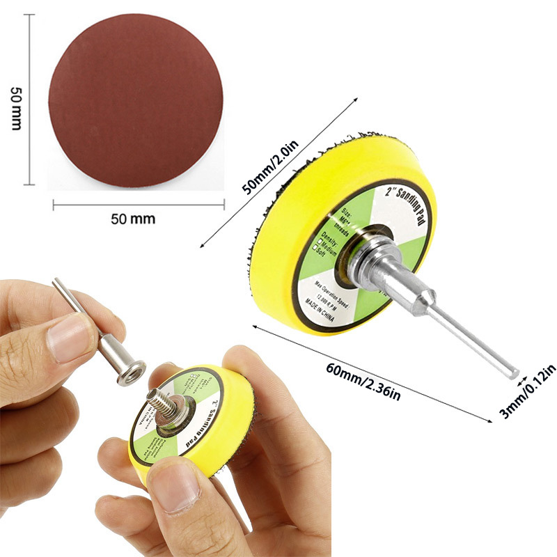 60Pcs 1/2Inch 25/50mm Sanding Discs Pads Set 100-2000  Abrasive Polishing Pad Kit For Dremel Rotary Tool Sandpapers Accessories