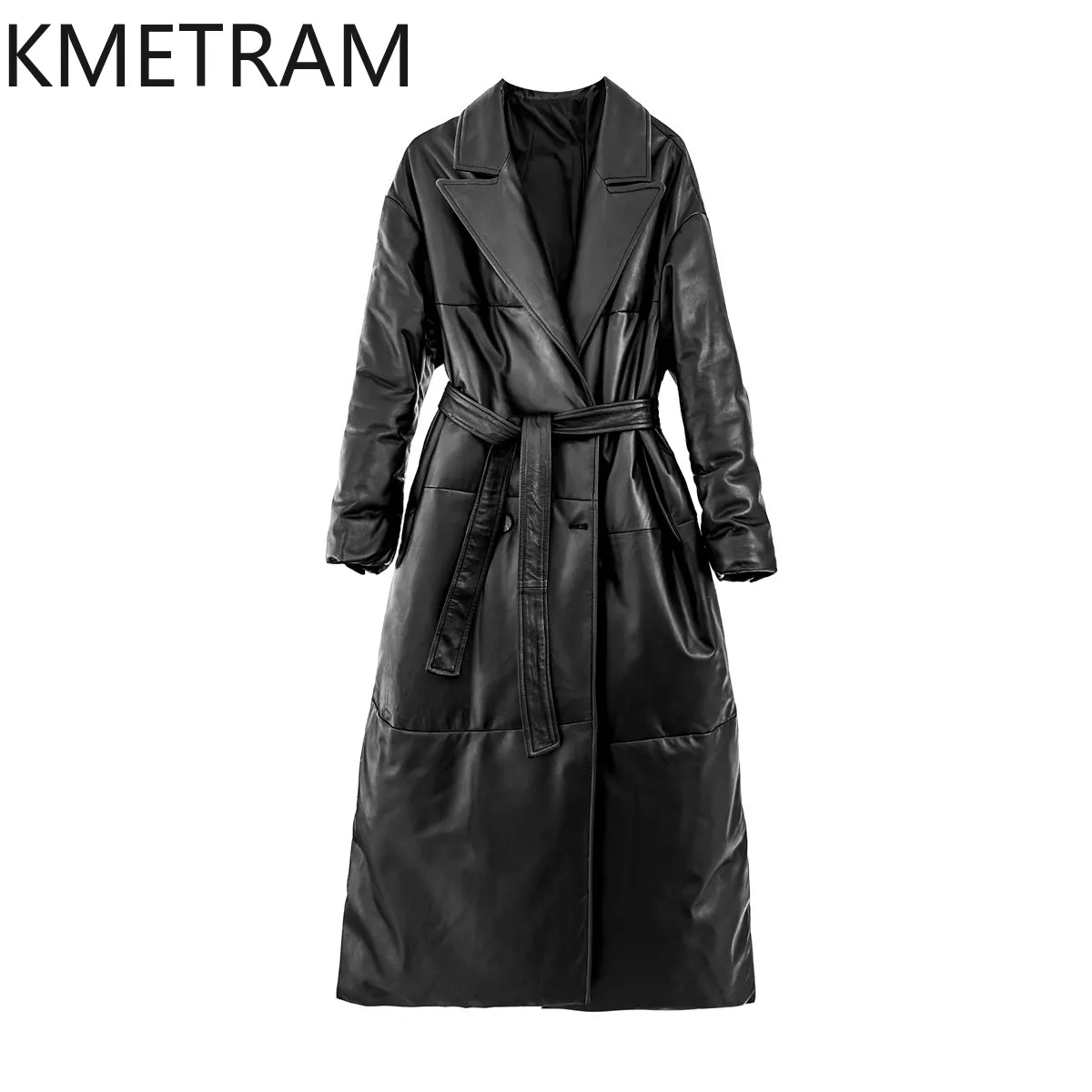 Weiße Gänsedaunen aus echtem Leder, Pufferjacke für Damen, Kleidung aus echtem Schaffell, lange Daunenmäntel, lockere Winterjacken 2024, Bydхок