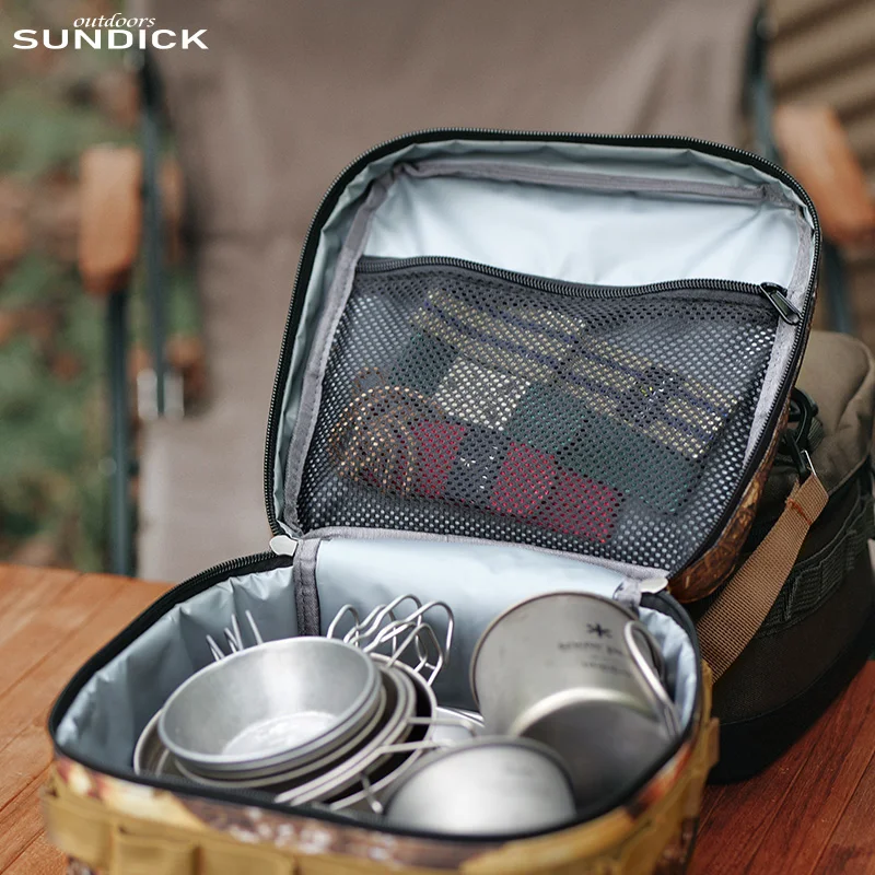 1 negro/marrón/verde militar/camuflaje opcional camping aislado al aire libre tazón taza bolsa de almacenamiento