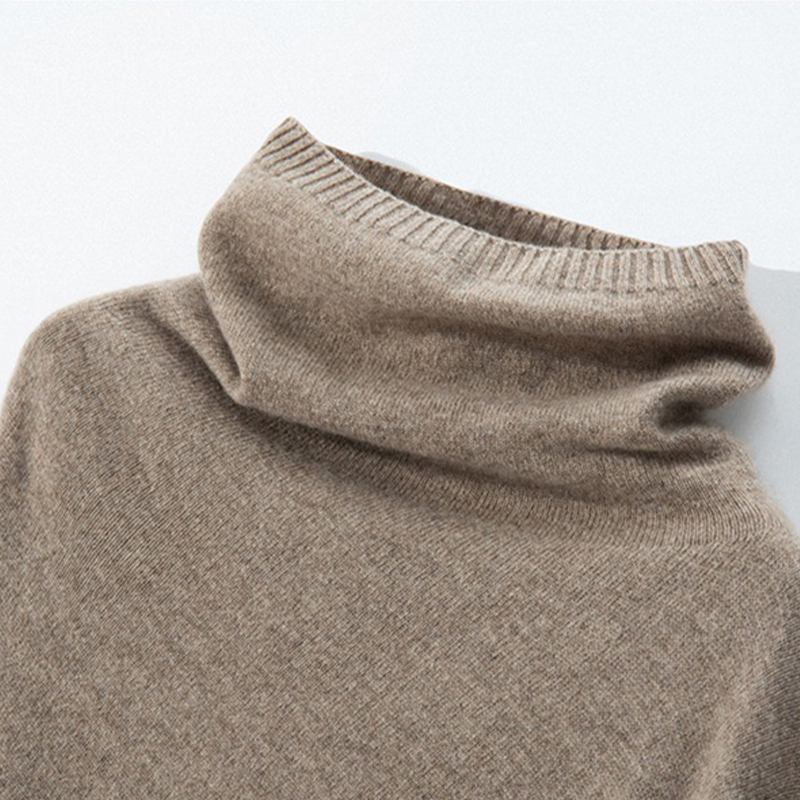 Gola alta cashmere poncho pulôver xales 100% lã de malha capa irregular moda macio quente lã manga morcego pullovers soltos