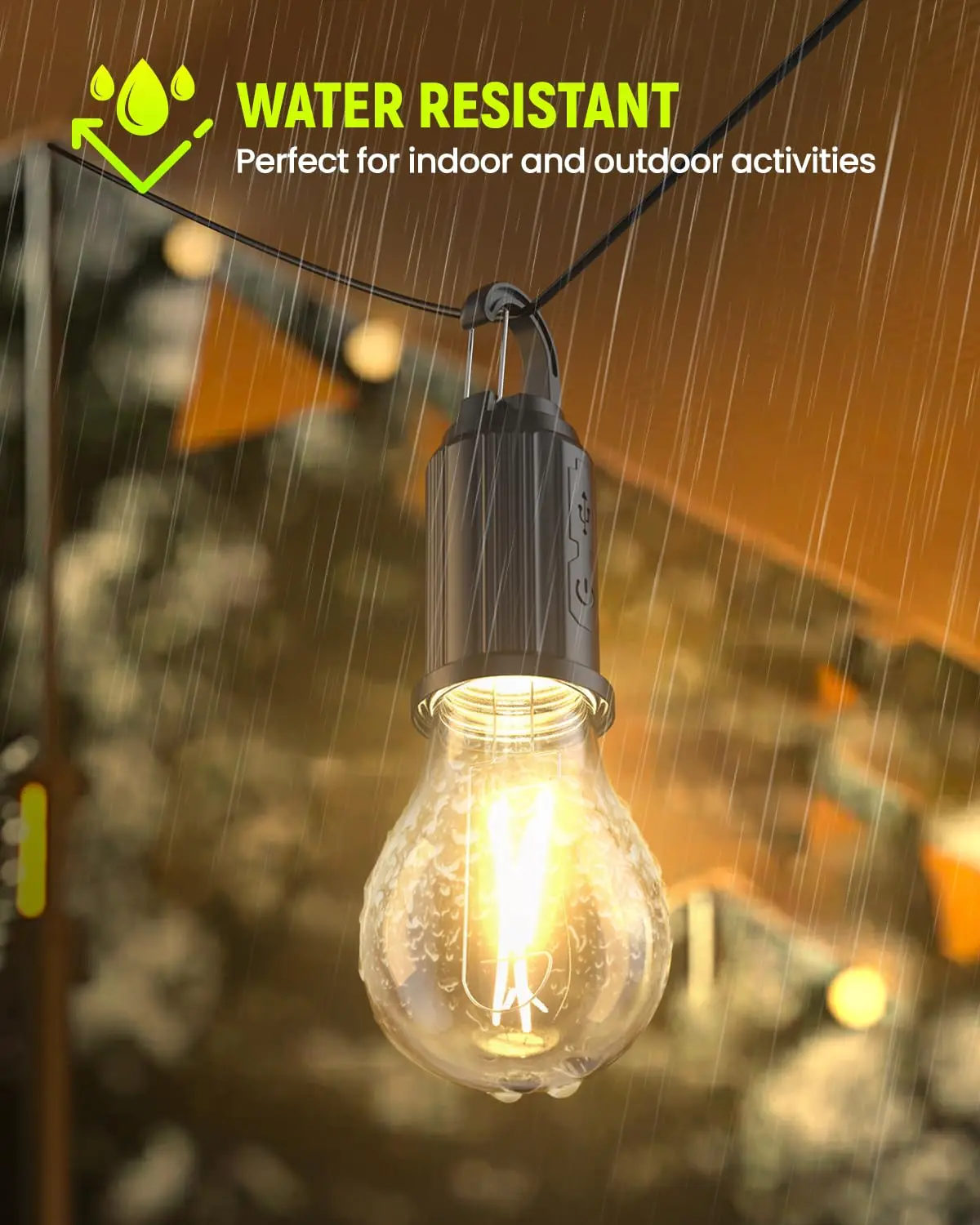 LED Camping Light Type-C 400mAh 100LM เต็นท์กันน้ําโคมไฟตะขอ 3 โหมดสําหรับเดินป่าตกปลาฉุกเฉินกลางแจ้ง