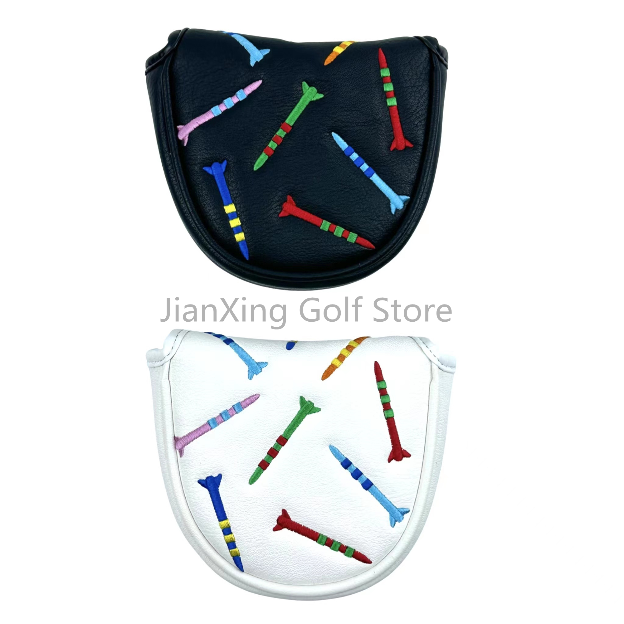 1pc padrão de míssil golf putter capa de couro do plutônio mallet putter capa fechamento magnético cabeça de golfe capa
