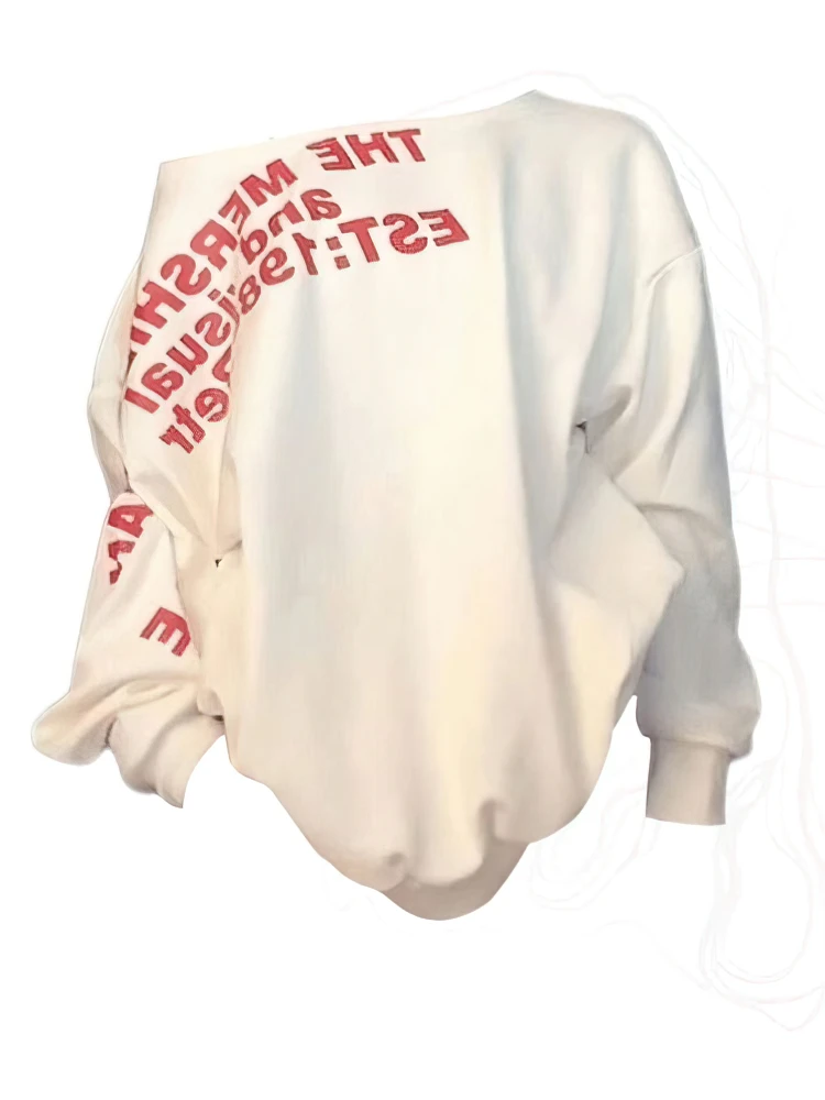 Camiseta Sexy de gran tamaño Y2k para mujer, ropa de calle con estampado, Top básico de manga larga para mujer, moda coreana para Otoño e Invierno, camisetas de gran tamaño
