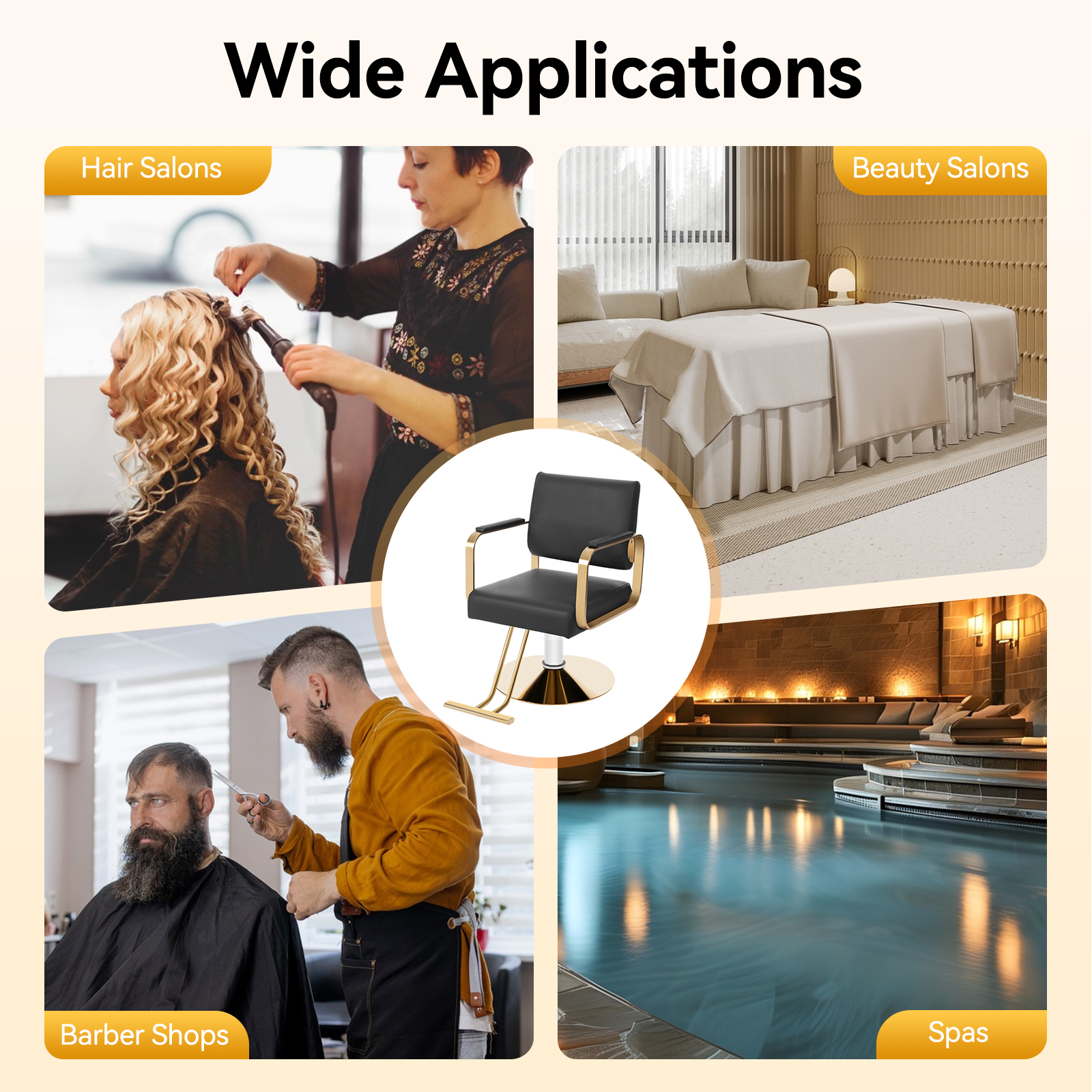 Stylist Chairs for Salon Spa, 360° Rotatable Barber Chair, 440 Lbs Load-bearing Capacity Durable Salon Chair