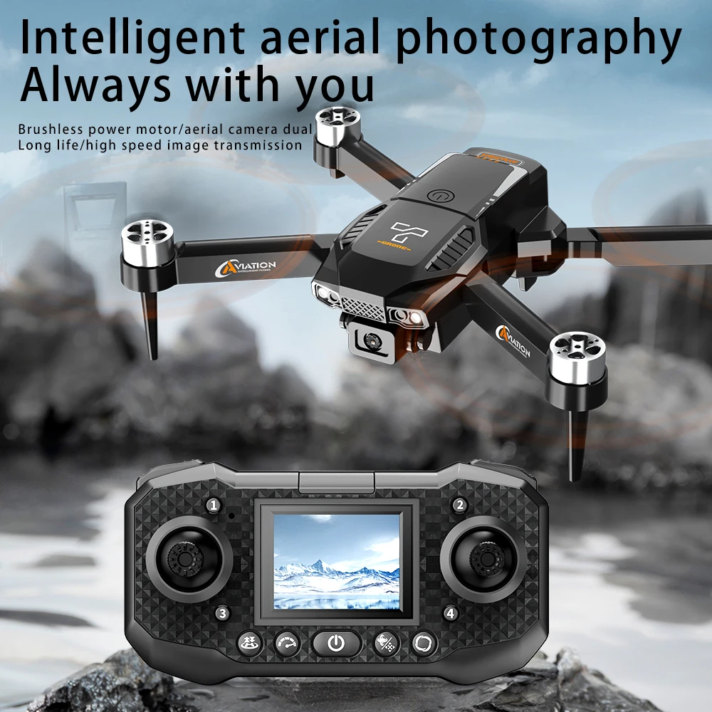 Novo 4k mini drone com câmeras duplas evitar obstáculos óptico wifi rc helicóptero profissional dobrável quadcopter brinquedo presente