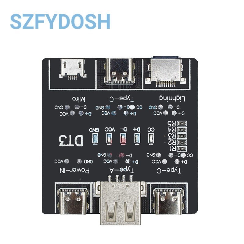 DT3 USB 케이블 테스터 데이터 케이블 감지 보드, IOS 안드로이드 마이크로 C타입 단락 온 오프 스위칭 테스트 보드 도구
