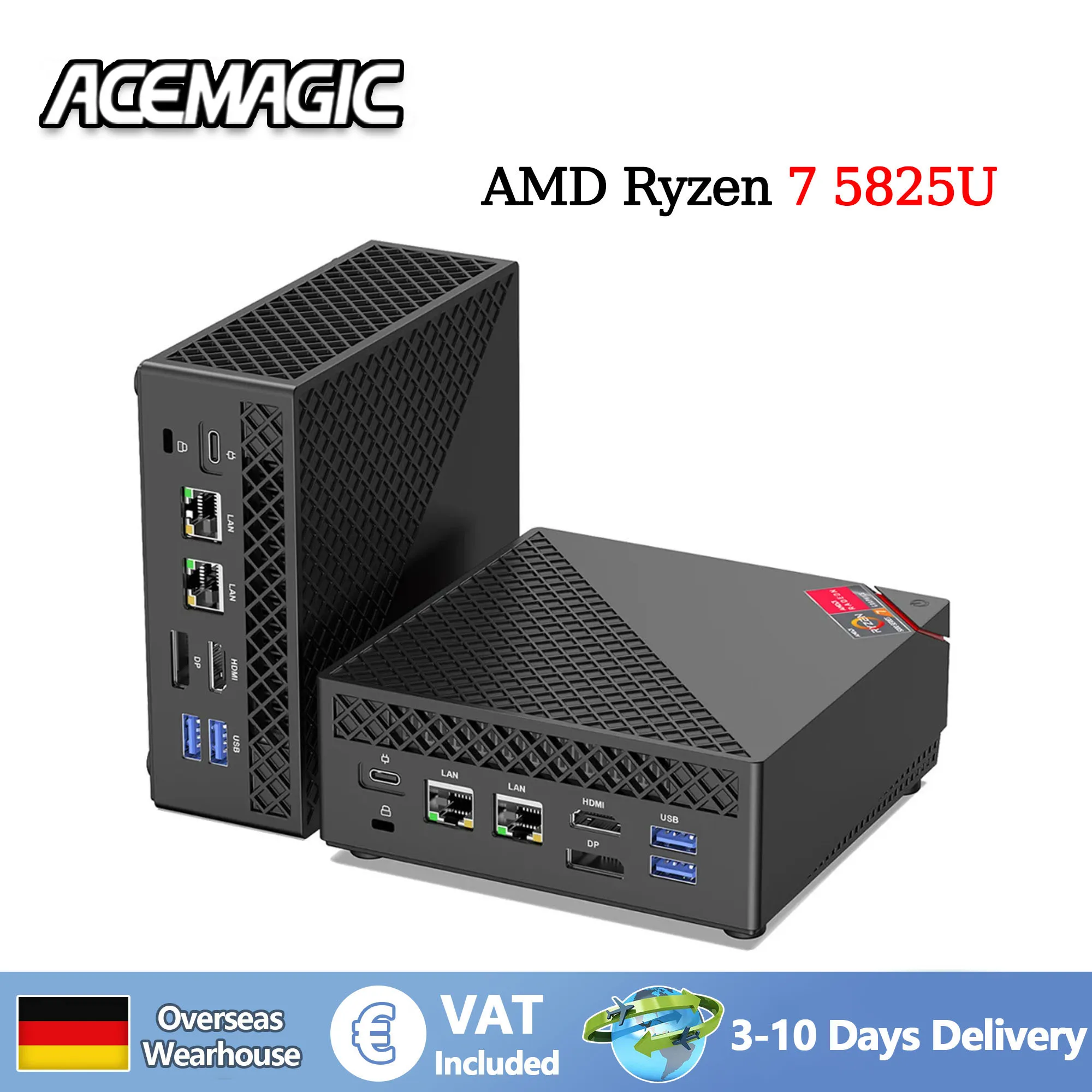 ACEMAGIC AM06PRO Mini PC AMD Ryzen 7 5825U do 4,5 GHz 32 GB DDR4 512 GB M.2 SSD Mini komputer stacjonarny z VESA do szkoły