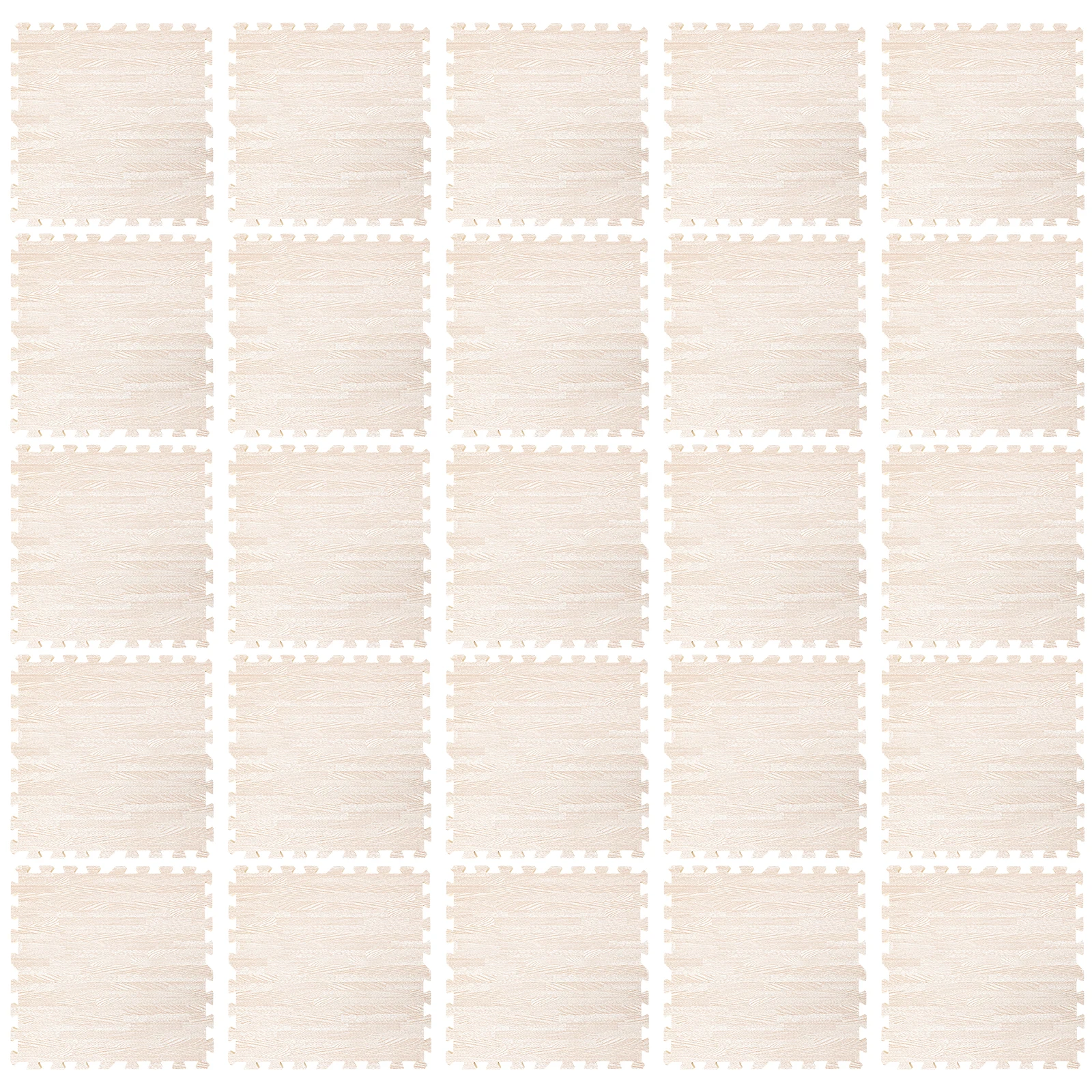 White Wood Grain EVA, PE Hybrid Foam Thick Printed Foam Tiles, Patchwork Foam Mat, Thick Printed Foam Tiles