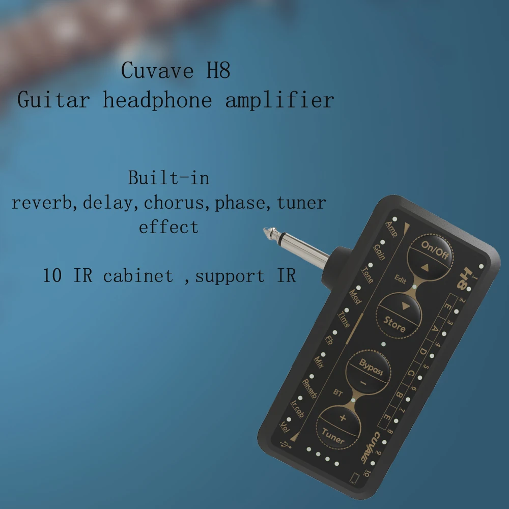 Cuvave-miniamplificador de auriculares para guitarra, amplificador combinado de sonido de Bajo Eléctrico acústico, tablero de Pedal de retardo H8, Pa-1