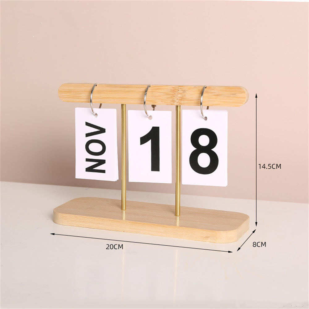 Moderne hölzerne ewige Kalender Flip Monat Datum Anzeige Desktop-Zeitplan Agenda Planer Home Decoration Büro Ornament neu