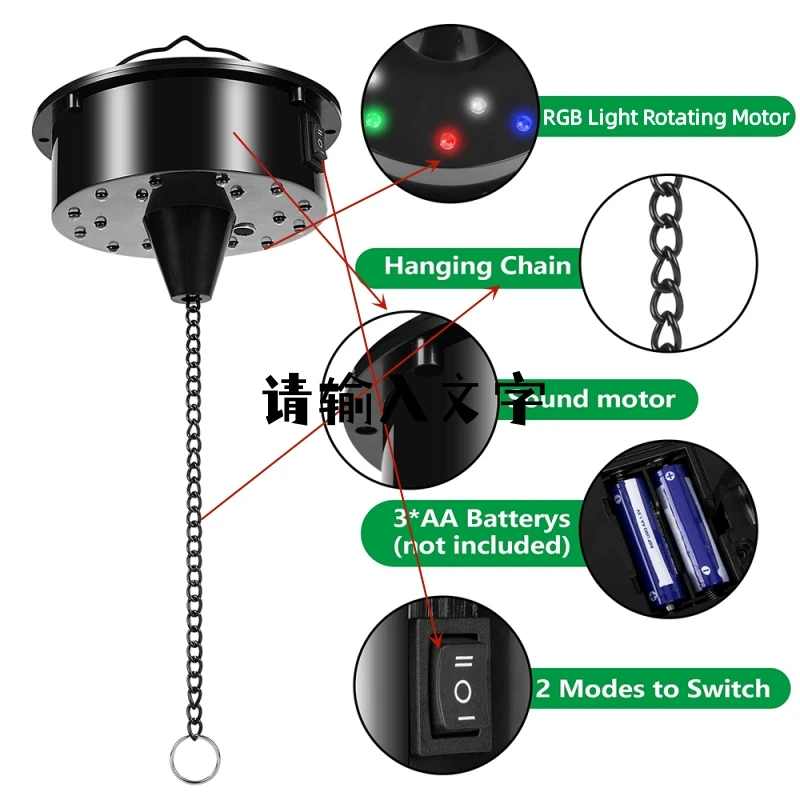 18個のLEDライトを備えた回転ミラーディスコボール,モーター,サウンドコントロール,反射ボール,ディスコ用ハンギングボール,パーティー,ステージ,ボールなし,DJ