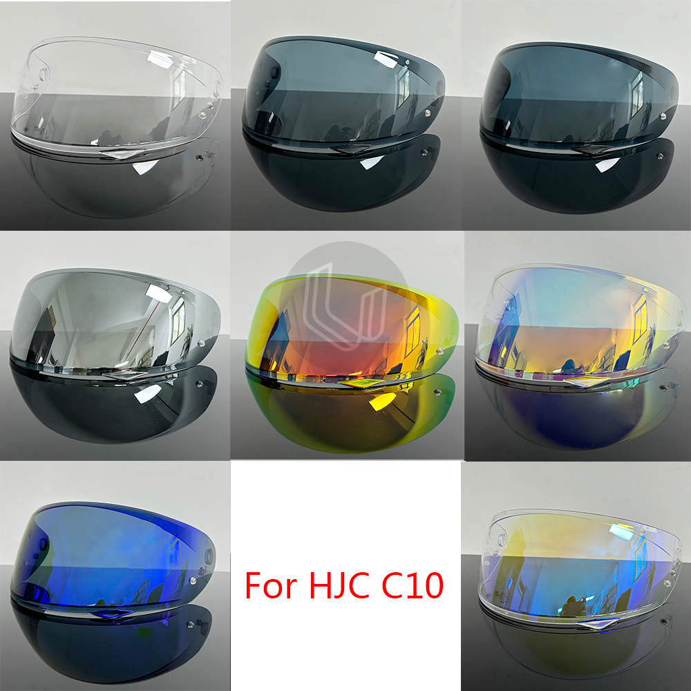 Lente de visera para casco C10, lente de repuesto para visera de casco de motocicleta de cara completa para HJC C10 HJ-34P