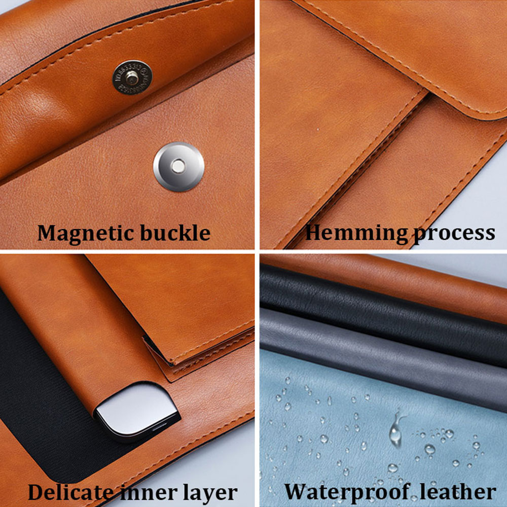 Carpeta de archivos A4 de gran capacidad, maletín de negocios con botón magnético, funda impermeable para portátil, bolsa para documentos, organizador de oficina