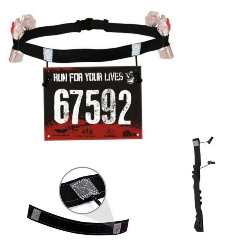 Riñonera con número de carrera para correr, soporte para babero para triatlón, maratón, ciclismo, Motor con 6 bucles de Gel, accesorios deportivos para Fitness