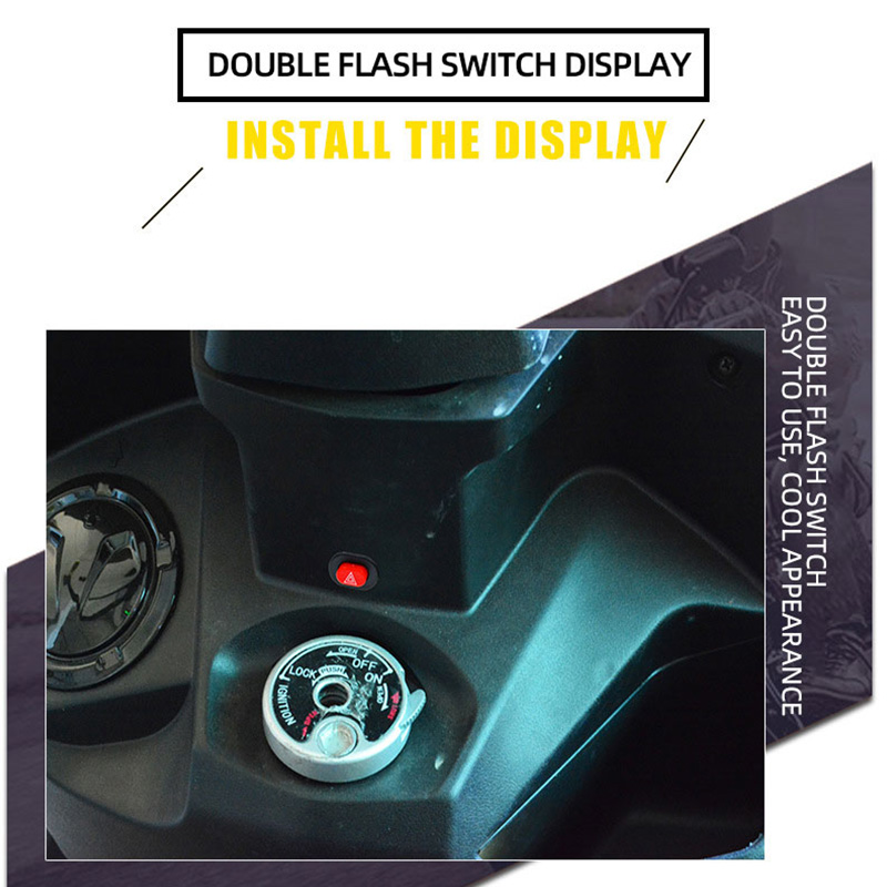 Motocyklowy podwójny przełącznik lampy błyskowej Przycisk włącznika świateł awaryjnych Flash Ostrzeżenie Skuter Pojazd elektryczny Zmodyfikowana lampa sygnalizacyjna awaryjna