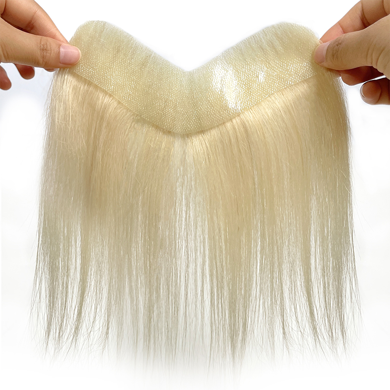 613 6 polegada homens pele do plutônio v loop frente peruca linha fina 100% perucas de cabelo humano remy sistema de substituição masculino perucas invisíveis