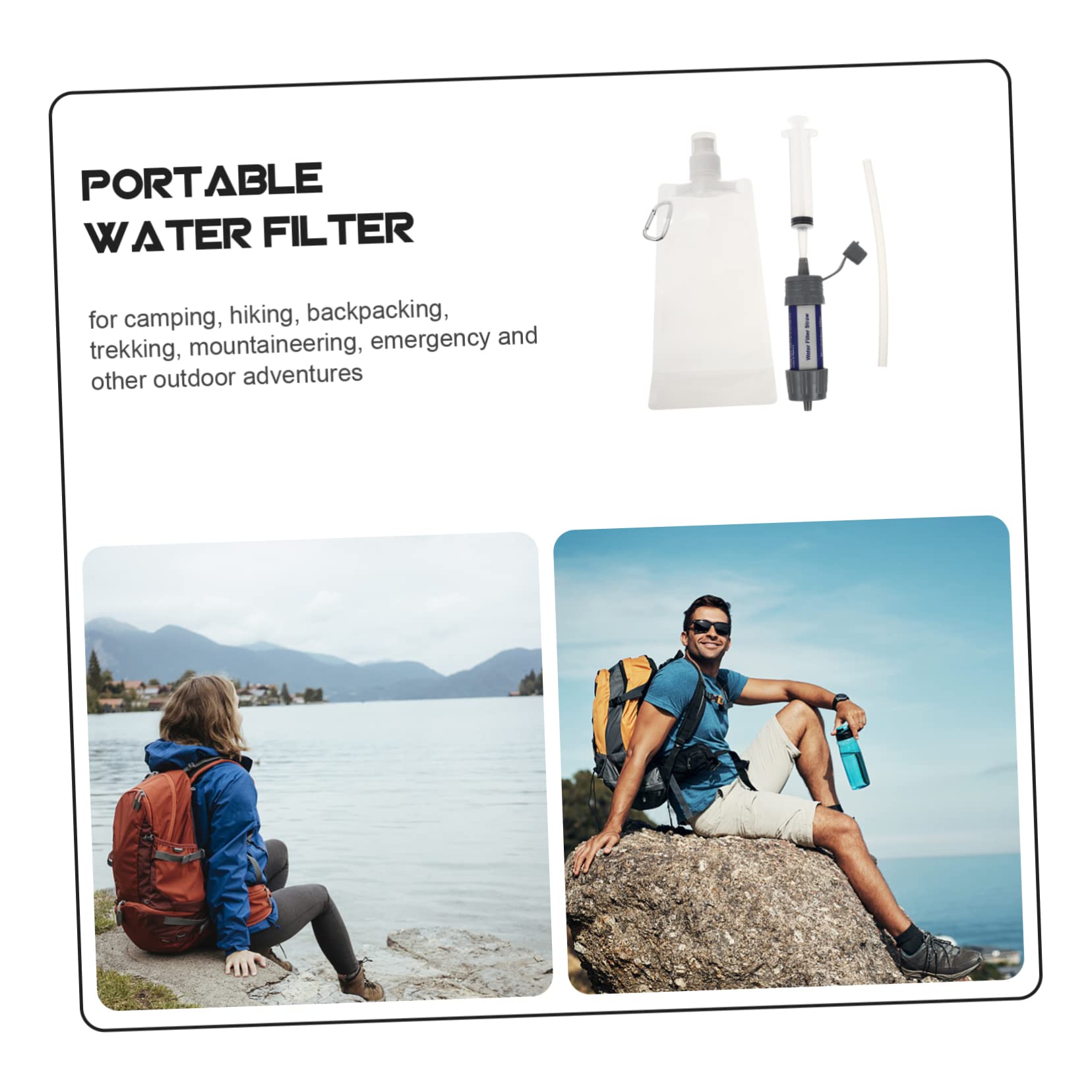 เครื่องกรองน้ําดื่ม Backpacking Hiking Water Filter อุปกรณ์กรองน้ํา เครื่องมือ หลอดขนาดเล็ก เครื่องกรองน้ํา ระบบกรอง