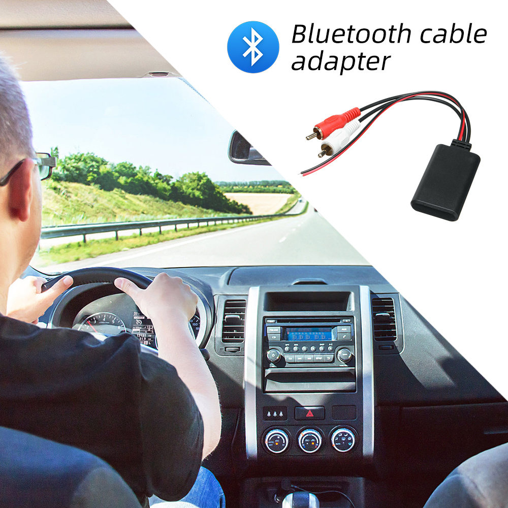 Car Wireless Bluetooth Cable Adapter Receiver AUX HIFI Sound Quality Music Audio Stereo Receiver For 2RCA Interface Audio Line