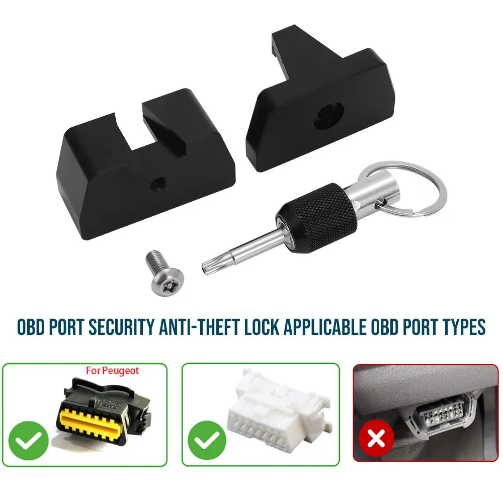 OBD Port Security Anti-theft Lock Tool Kit для всех автомобилей 1996+ с OBD 2-портовым OBD II OBD2 Block Access To OBD Connector POM