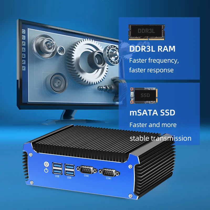 XCY-Mini PC sin ventilador Intel i7 5500U 4500U, Windows 10 pro, Linux, cliente Delgado, Pfsense, Micro, 2Lan, Tv, ordenadores industriales