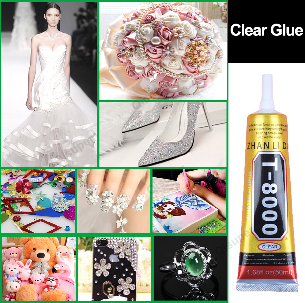 T8000 Precision กาวเครื่องประดับ Rhinestone รองเท้าซ่อมโทรศัพท์ DIY กาวคริสตัลเสื้อผ้าสิ่งทอโลโก้แพทช์หนังผ้า Bond