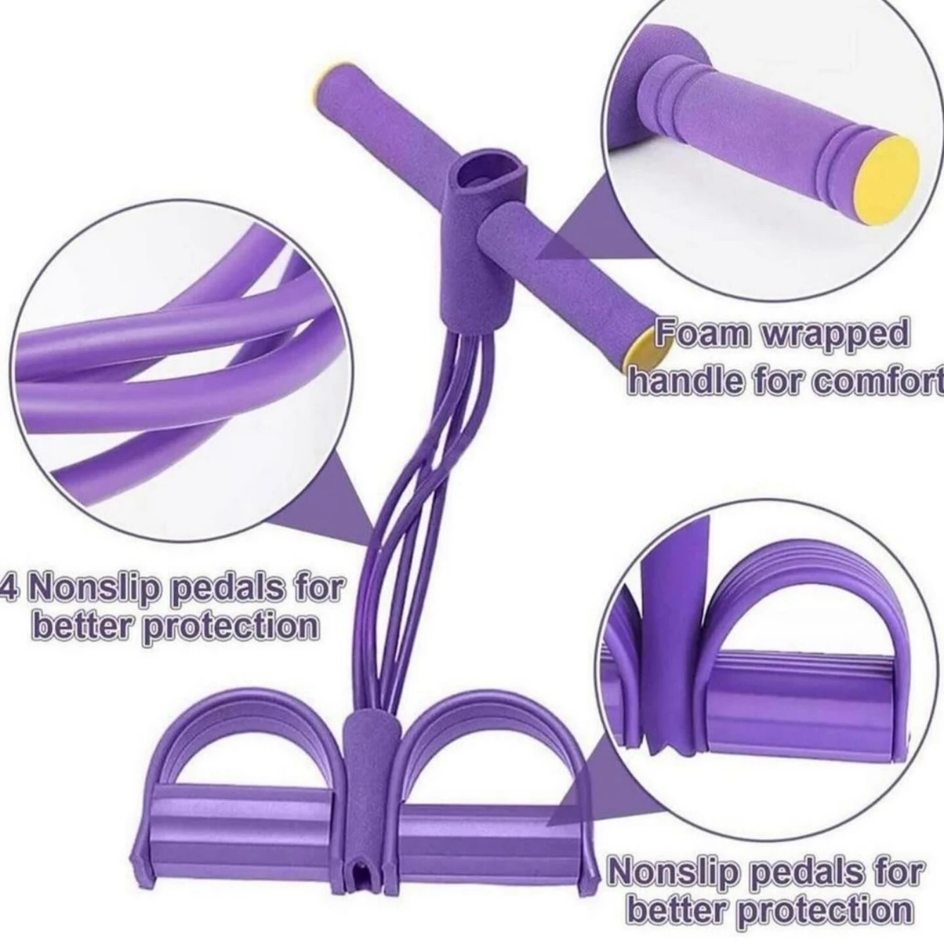 Un aiuto per sit-up pull-on a quattro pedali e sei pedali Skinny Belly Fitness yogi utilizza un pull-on con corda di tensione