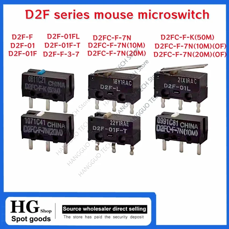 Microinterruptor de botón de ratón D2F D2FC, D2F-01, D2F-F, D2F-01F-T, 50M, D2FC-F-K, 10M, 20M, D2FC-F (50M), lote de 5-10 Uds.