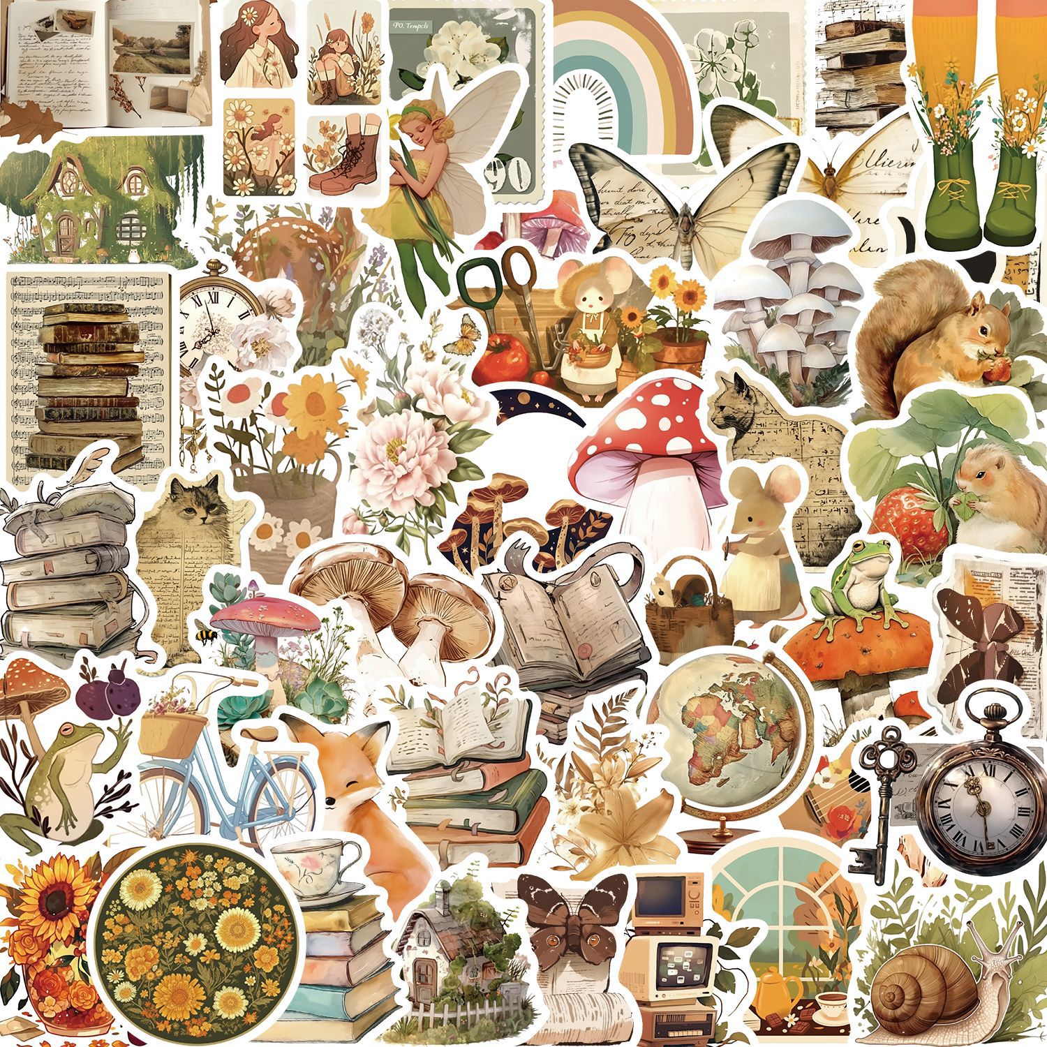 10/30/50 Uds. Pegatinas de grafiti de fiesta de animales Vintage Diy equipaje guitarra nevera portátil botella de agua calcomanías impermeables juguete para niños