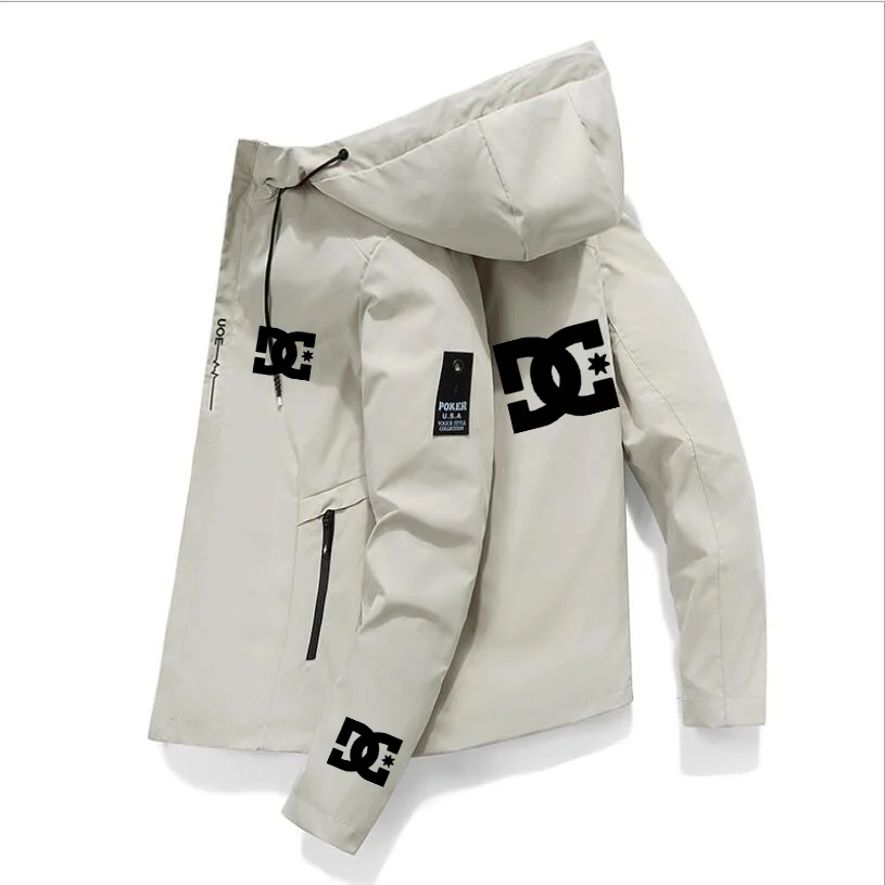 Primavera y verano 2024 DC hombres al aire libre pesca impermeable chaqueta suelta sudadera con capucha suéter rompevientos ropa deportiva abrigo