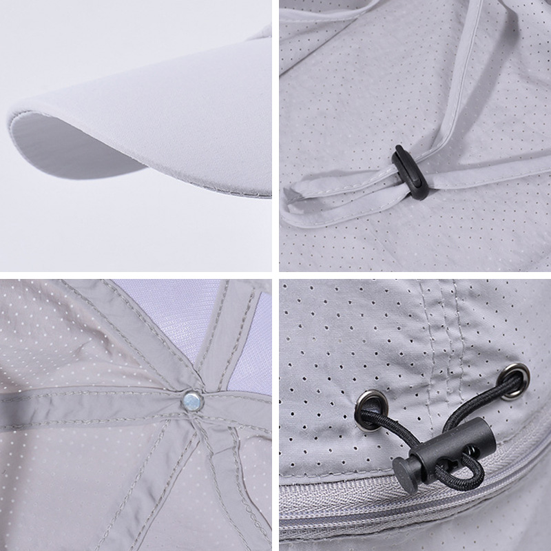 Szybkoschnące kapelusze przeciwsłoneczne dla mężczyzn kobiety odpinany szal ochrona szyi czapka z daszkiem dla dorosłych czapka z daszkiem na zewnątrz wiosenny letni kapelusz dla nastolatków