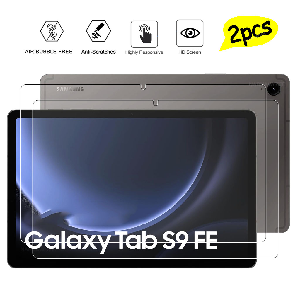 2 ชิ้น HD Scratch Proof Screen Protector กระจกนิรภัยสําหรับ Samsung Galaxy Tab S9 FE 10.9 นิ้ว SM-X510 X516B ป้องกันฟิล์ม