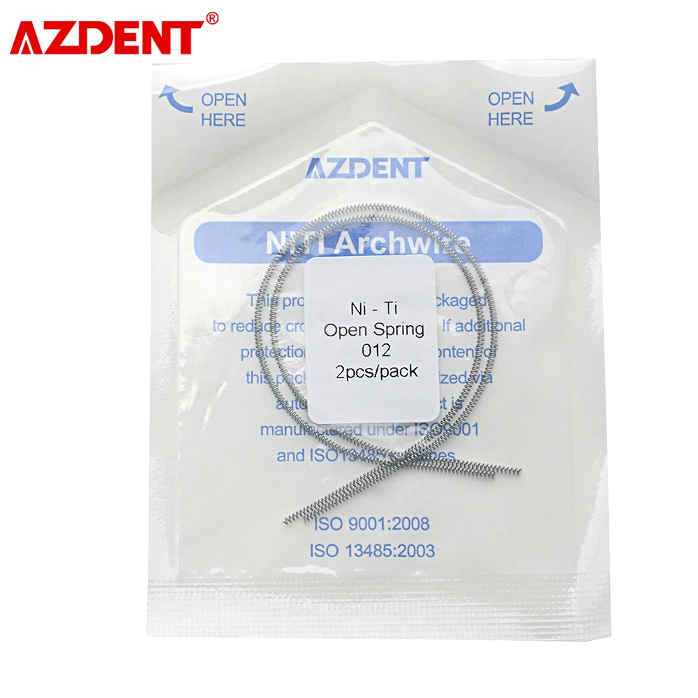 2 Cái/gói AZDENT Nha Khoa Chỉnh Nha Mở Mùa Xuân Niti Thun Phối Xanh Mùa Xuân 0.010/0.012*180Mm