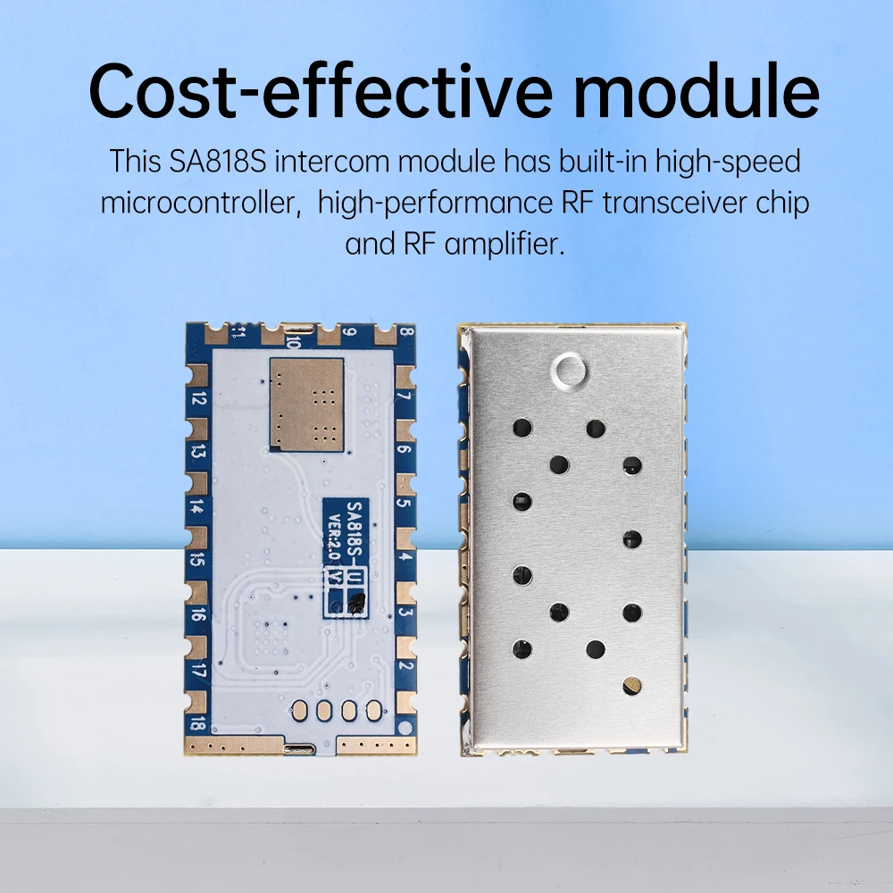 SA818S Walkie Talkie Module Wireless Voice Transceiver Module Industrial Grade UHF 400-470MHz VHF 134-174MHz