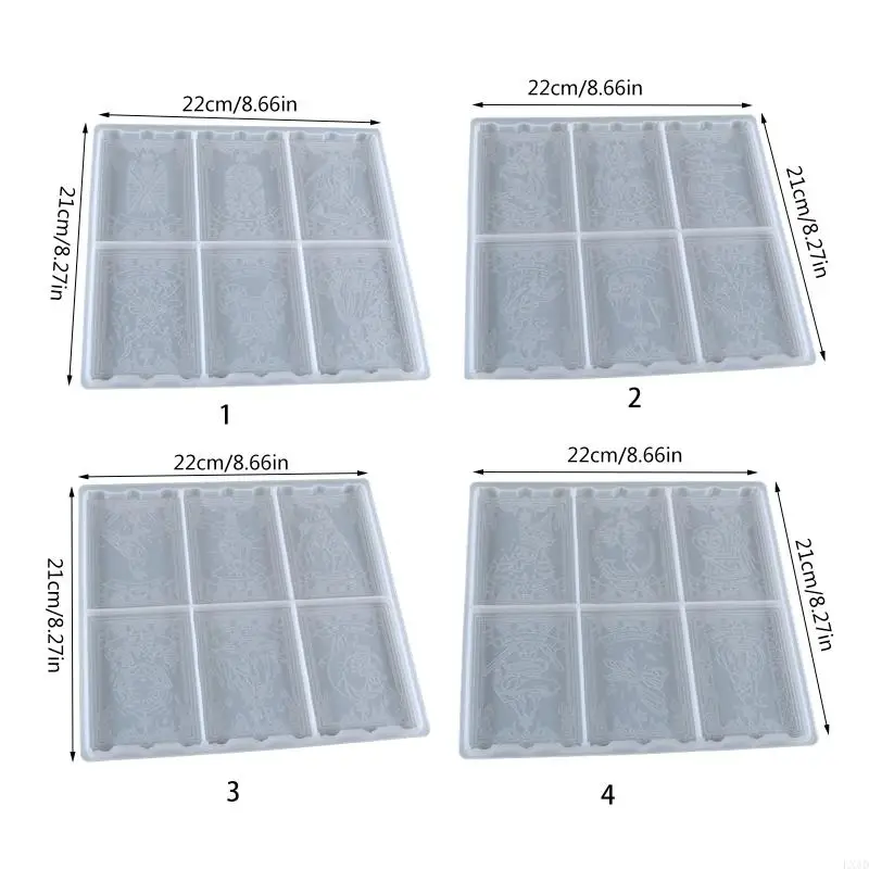 LXAD Diy Kristal Epoksi Taluo Kartu Cetakan untuk Pengecoran Resin 6 Lembar/24 Lembar Cetakan Silikon untuk DIY Taluo Permainan