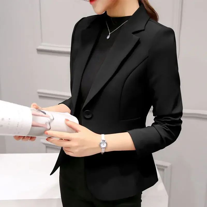 2025 blazer senhoras, jaqueta de bolso blazer, jaqueta de ajuste fino, jaqueta de escritório feminina de manga comprida estilo coreano, blazer traf tangada