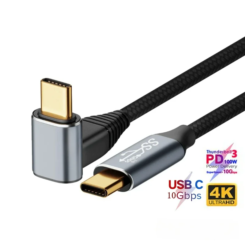 3m usb c para tipo c 3.1 gen2 10gbps thunderbolt 3 4k 60hz pd100w 5a cabo de carregamento rápido para macbook pro deck de vapor samsung